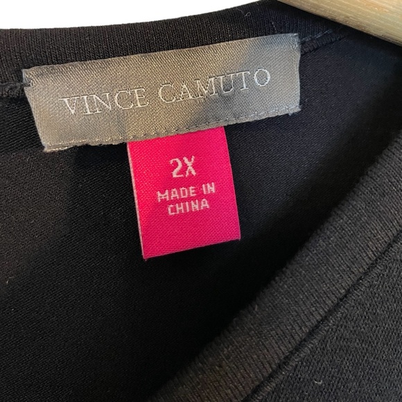 VINCE CAMUTO Plus Size Black Ruched Dress Short Sleeve NWOT - Size 2X - Picture 7 of 12